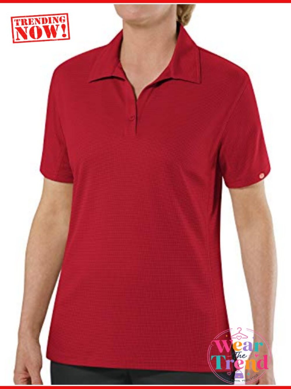 Professional Polo Shirt Snag-Resistant Poly Performance Feminine Fit